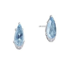 Tacori Pear-Shaped Gem Earrings with Sky Blue Topaz And Diamonds